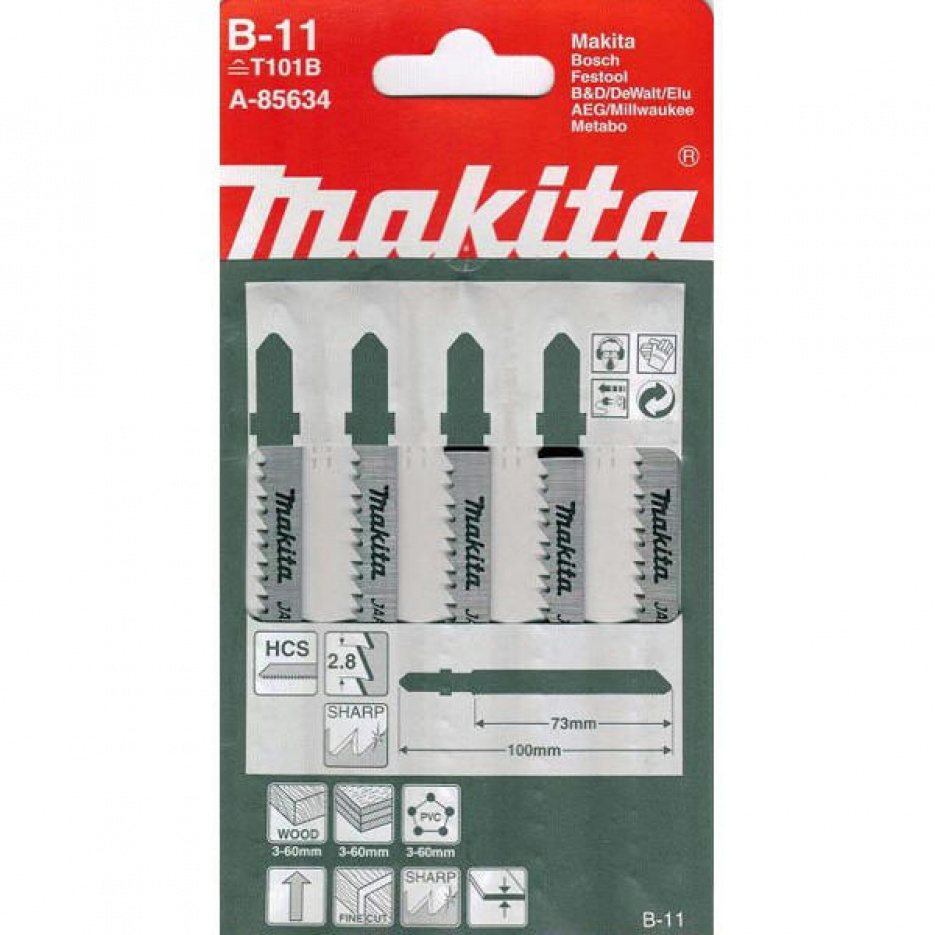 Пилки для лобзика B-16, HCS, 5 пердметов MAKITA A-85684